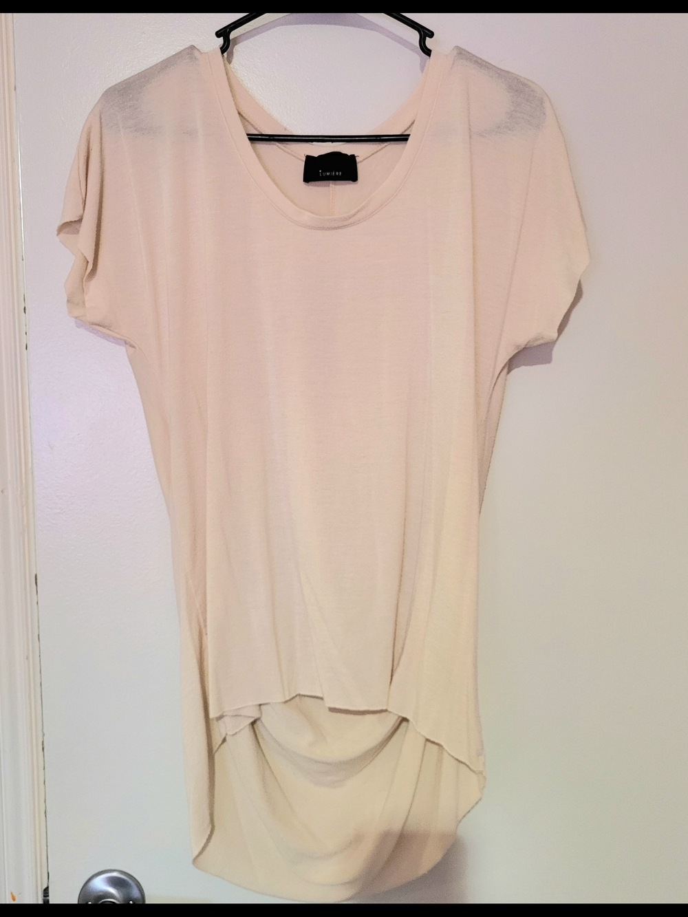 Womens Scoop Neck High-Low Tee in Light Coral